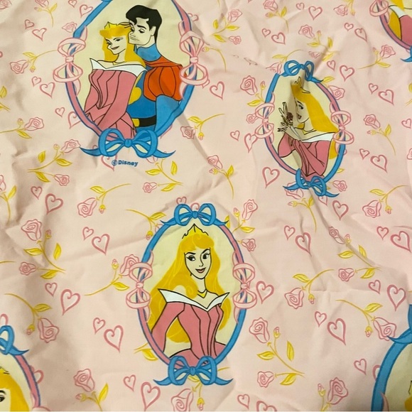 Vintage Disney Sleeping Beauty Princess Pink Flat Bed Sheet - Picture 6 of 16